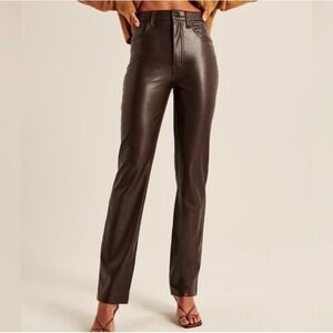 Abercrombie & Fitch Faux Leather 90s Straight High Rise Curve Love Women's 29/8